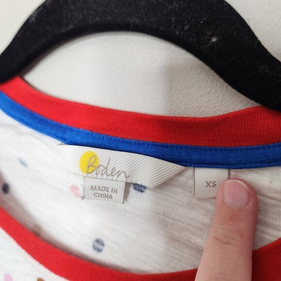 BODEN Cotton Polka Dot Crewneck Tee - Picture 3 of 4